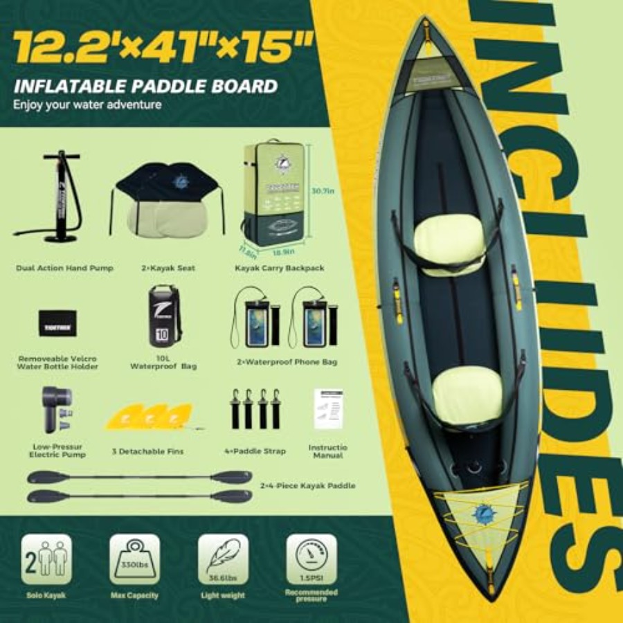 Inflatable Touring Kayak For L - огляд і ціна Fishing Kayak Inflatable