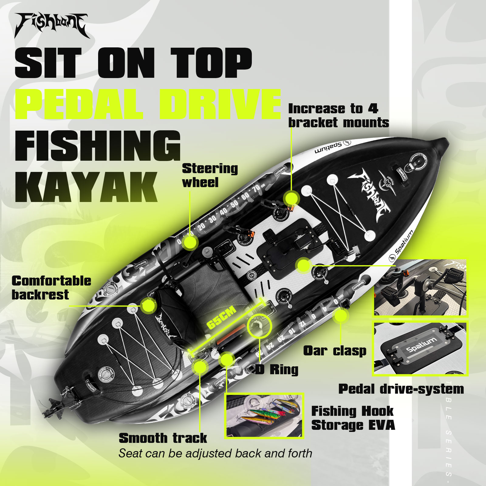 Spatium Fishing Kayak Boat Ped - огляд і ціна Fishing Kayak Inflatable