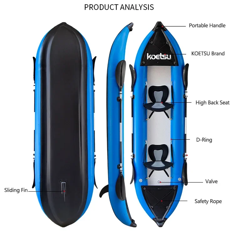 KOETSU 1-2 Persons Inflatable  - огляд і ціна Fishing Kayak Inflatable